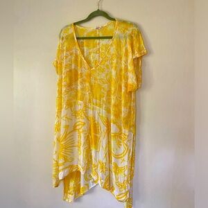Anthropologie Yellow Sheer Beach Coverup